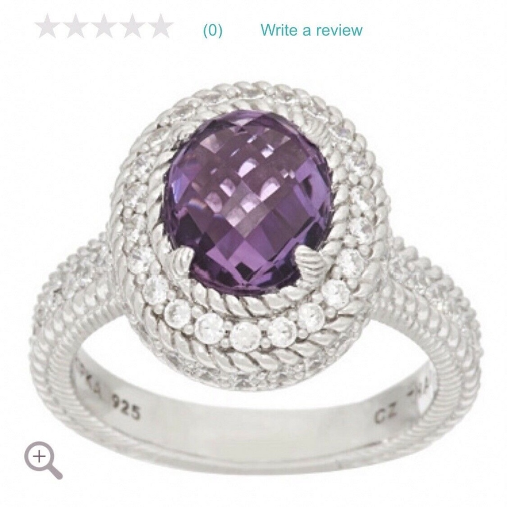 Judith Ripka Faceted Amethyst Sterling Silver Ring